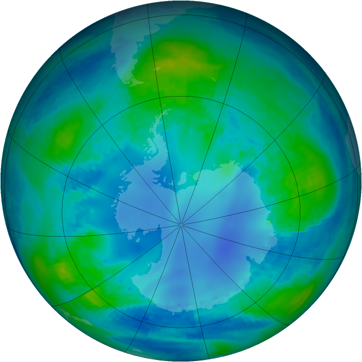 Antarctic ozone map for 03 May 2002